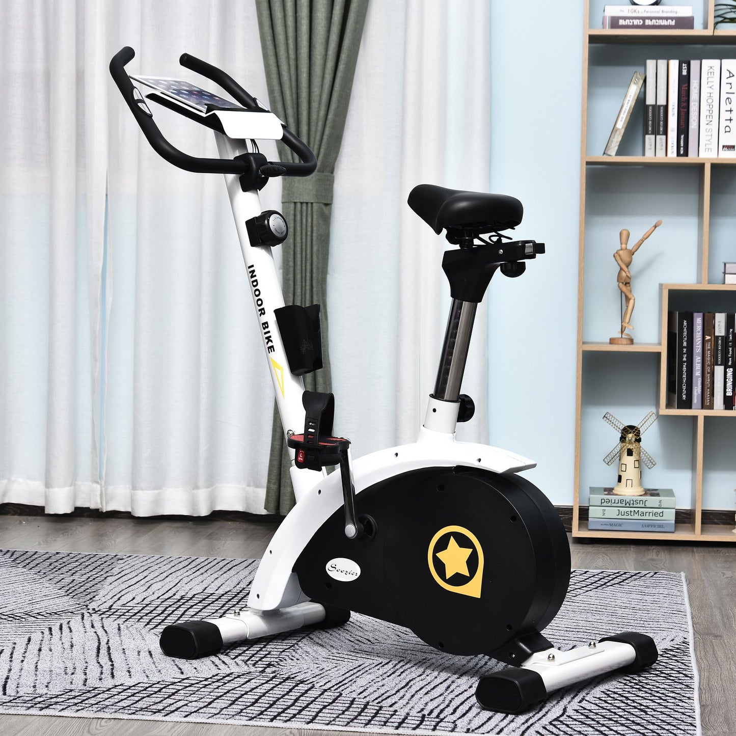Soozier Exercise Bike Stationary Adjustable Height&Magnetic Recumbent Cycling w/ LCD  Phone Holder | Aosom Canada