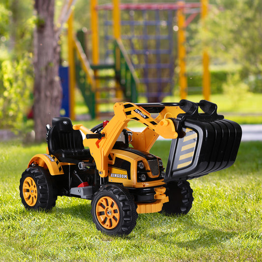 Aosom 6V Kids Electric Ride on Toy Excavator Construction Trunk with Digger Tractor | Aosom Canada