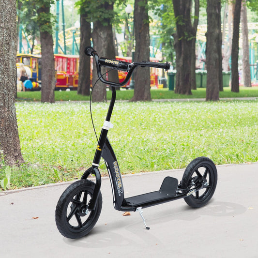 HOMCOM Kids Pro Stunt Scooter Kick Scooter with 12” Tire and Adjustable Handle Bars Black | Aosom Canada| Aosom Canada