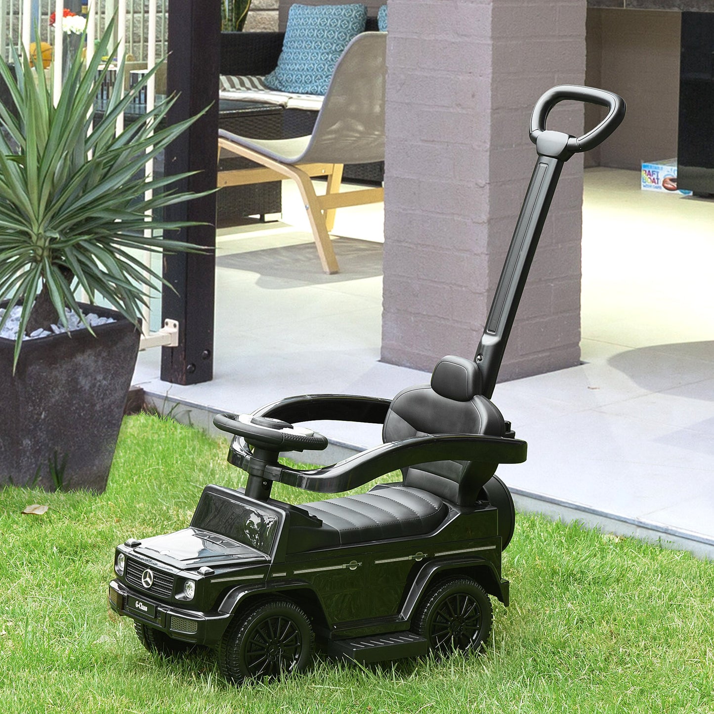 Aosom Mercedes-Benz G350 Push Car Sliding Car Walker Push-Along with Horn Steering Wheel NO POWER Manual Under Seat Storage Design | Aosom Canada