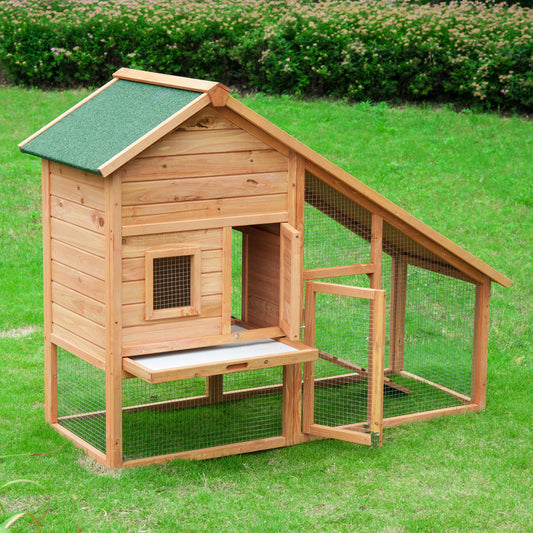 PawHut Rabbit Hutch Chicken Coop Wooden Hen House Small Animal Cage | Aosom Canada