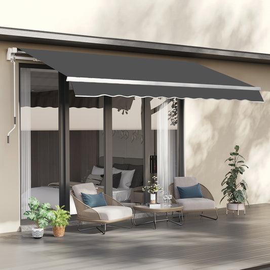 Outsunny 10' x 8' Retractable Awning Fabric Replacement Outdoor Sunshade Canopy Awning Cover, UV Protection, Grey | Aosom Canada