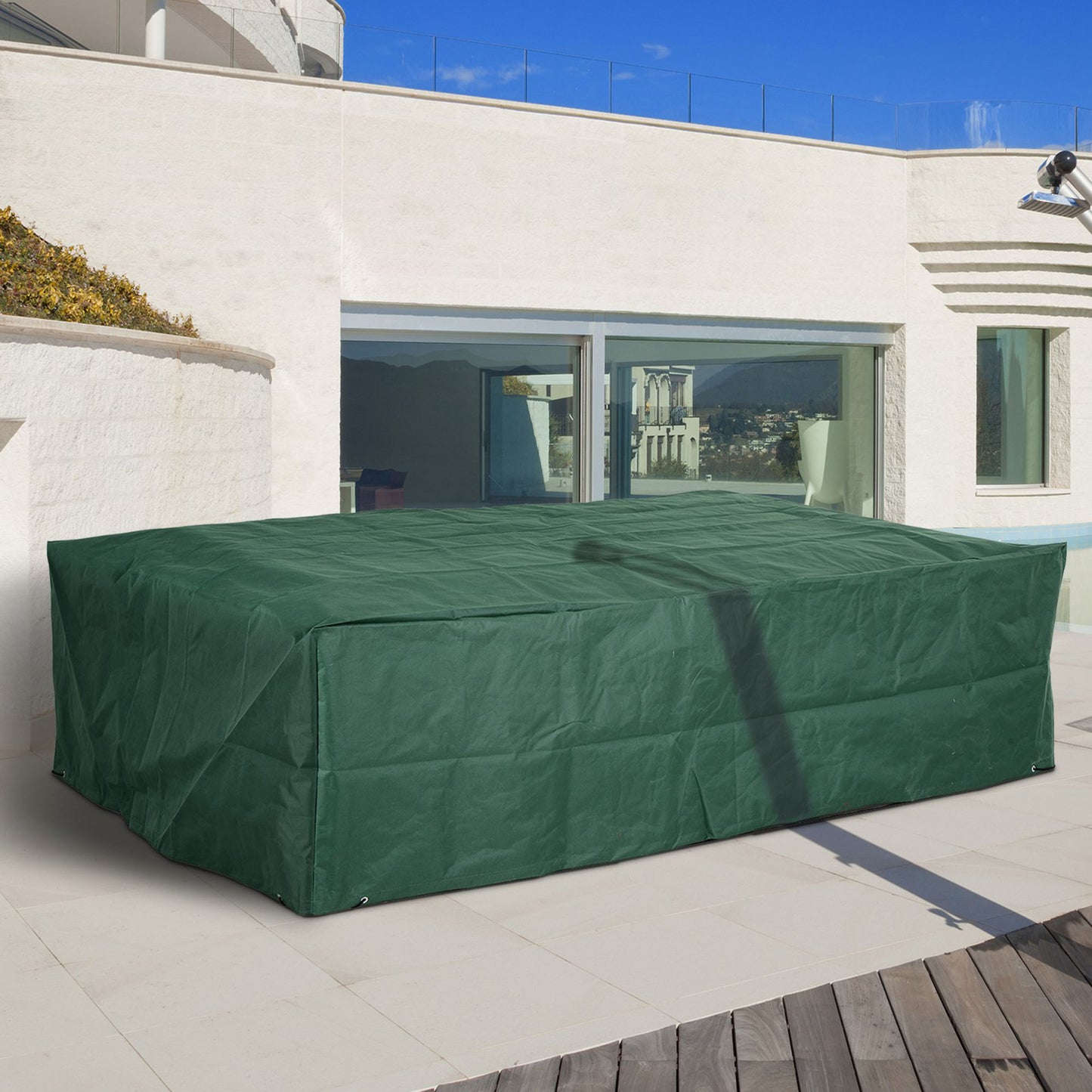 Outsunny 96.5”L x 65.7”W x 26.4”H Oxford UV Rain Protector Dark Green | Aosom Canada