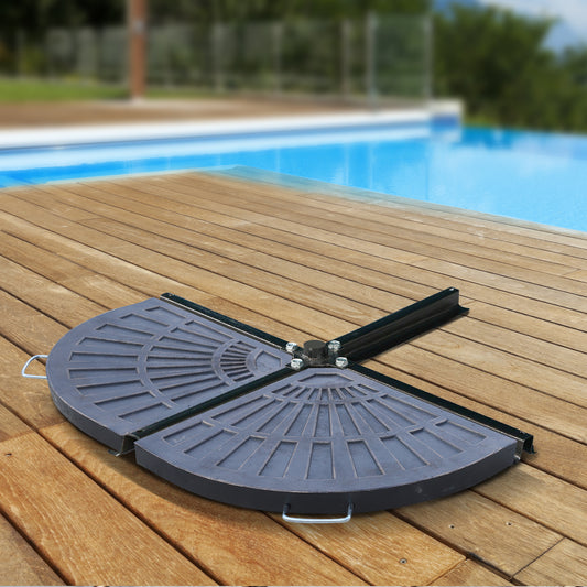 Outsunny 2pc Portable Resin Flabelliform Umbrella Base Weights 61.6lbs Garden Parasol Base, Bronze | Aosom Canada