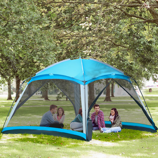 Outsunny 8 Person Camping Tent, Dome Tent with Carry Bag and 4 Mesh Walls for Hiking, Backpacking, and Traveling, Easy Set Up | Aosom Canada