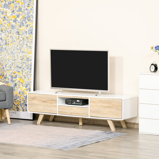HOMCOM Modern TV Stand Cabinet for TVs up to 60'' Flat Screen with Push-open Drawer Storage Compartment and Cable Management Center | Aosom Canada