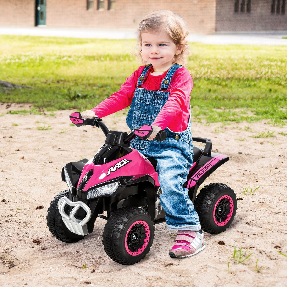 Aosom Ride on Toy for Kids 4 Wheel Motorcycle Baby Walker Toddler Ride on Car Battery Powered Toys Lightening Music for 18-36 Months | Aosom Canada
