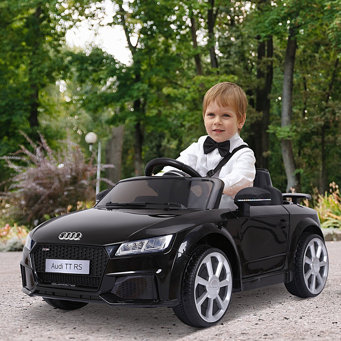 Aosom 6V Licensed Audi Toy Electric Ride On Cars For 3 - 8 Years Old Child Toddlers With Parental Remote Control Adjustable Speed Black | Aosom Canada