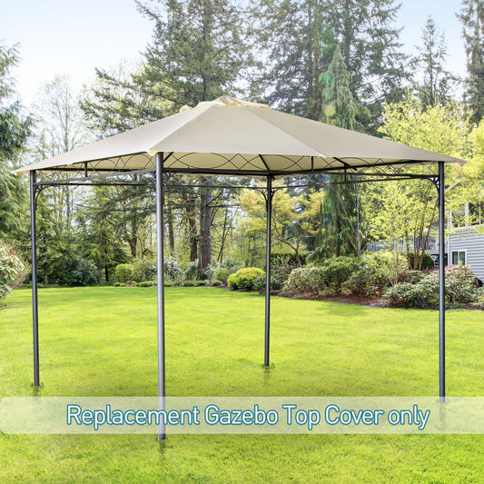 Outsunny 10' x 10' Square Gazebo Canopy Replacement UV Protected Top Cover Sun Shade Beige | Aosom Canada
