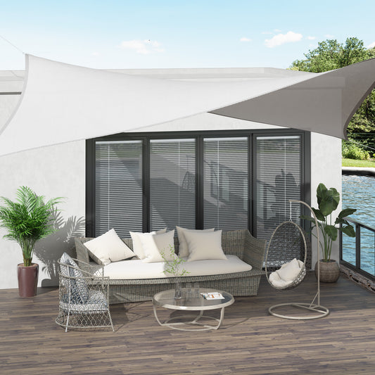 Outsunny Rectangle 13' x 20' Canopy Sun Sail Shade Garden Cover UV Protector Outdoor Patio Lawn Shelter with Carrying Bag (Cream White) | Aosom Canada
