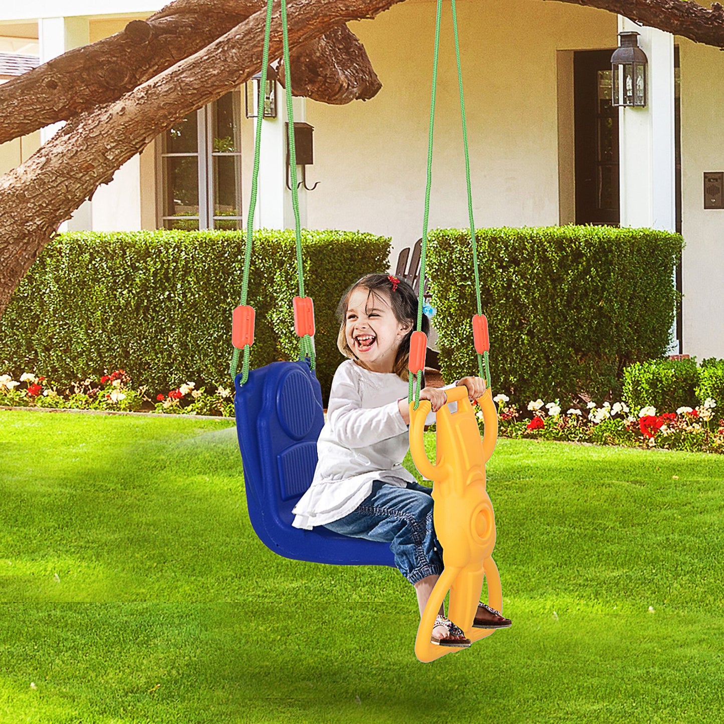 Qaba Kids Rider Glider Swing Set Plastic Hanging  Swing Set Canada Balançoire Enfant 3+ Years | Aosom Canada