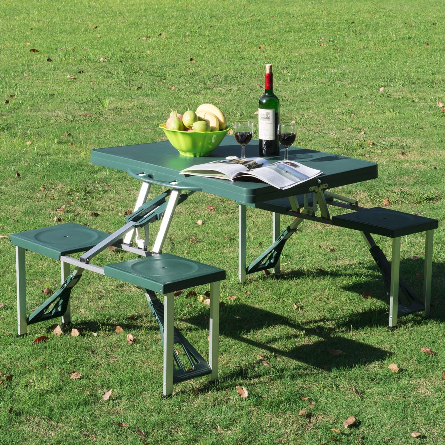Outsunny Picnic Table Chair Set Folding Junior Seating Bench Folding Camping Garden BBQ | Aosom Canada