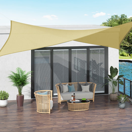 Outsunny Square 10’ Canopy Sun Sail Shade Garden Cover UV Protector Outdoor Patio Lawn Shelter w/ Carrying Bag (Sand) | Aosom Canada