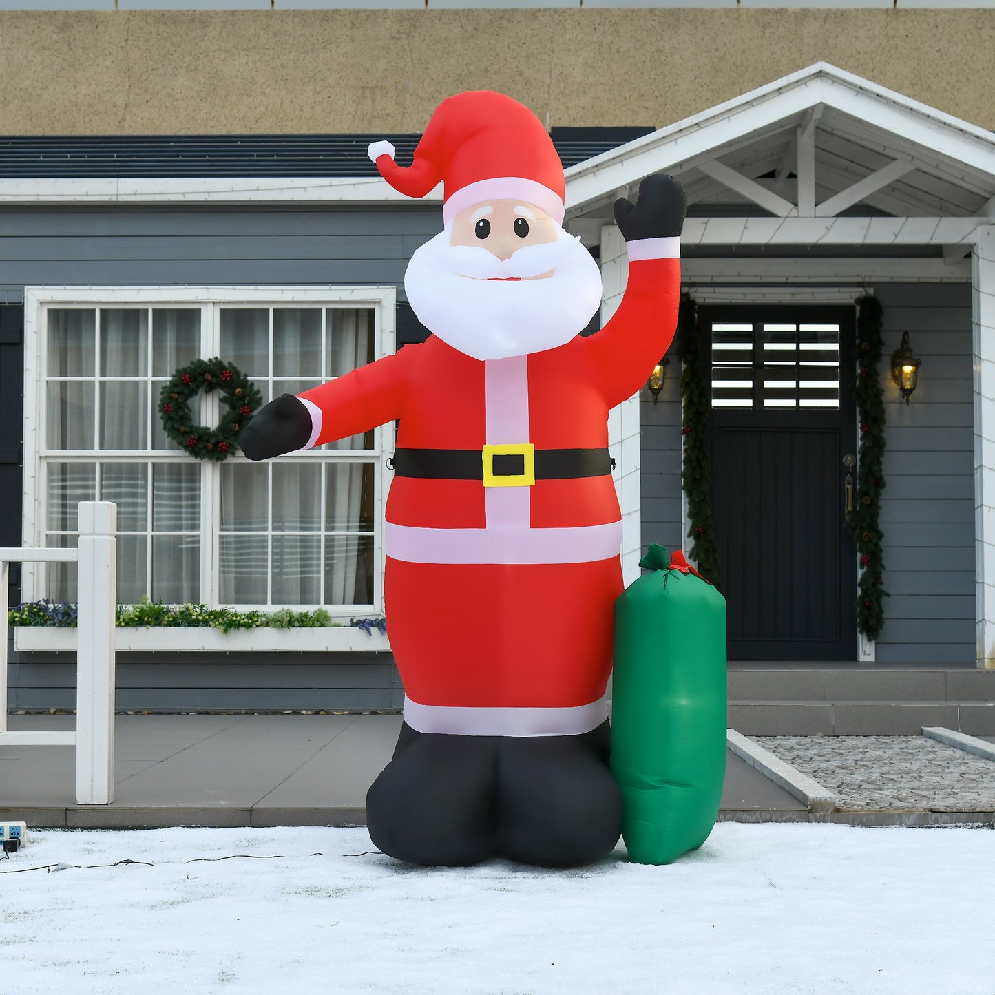 HOMCOM Inflatable Christmas Outdoor Lighted Yard Decoration, Santa Claus with Sack, 8' Tall | Aosom Canada