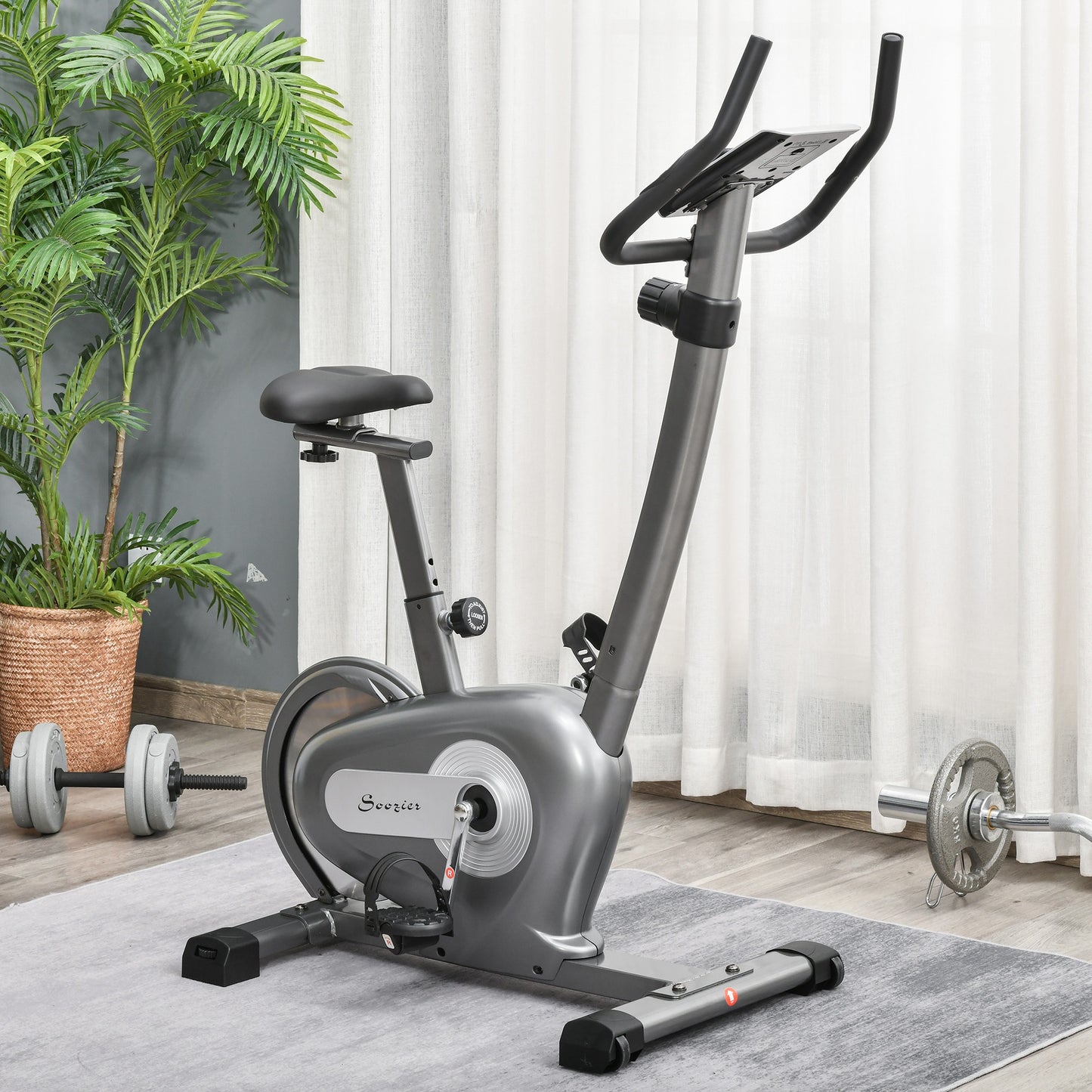 Soozier Magnetic Exercise Bike Magnetic Resistance Cardio Workout Cycling Bike Trainer Flywheel LCD Display Adjustable Seat Height| Aosom Canada