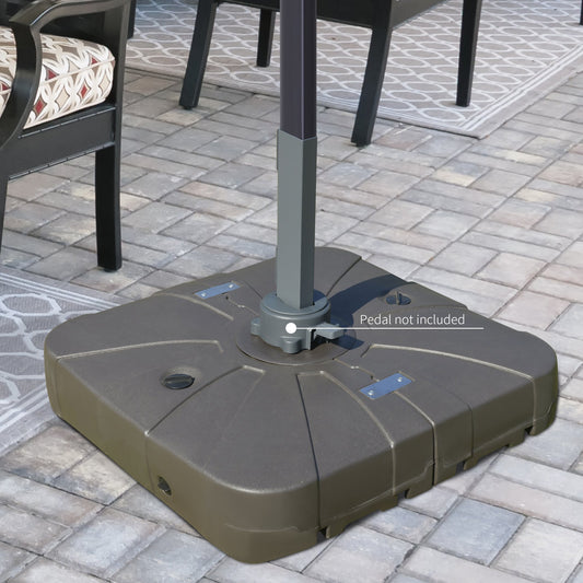 Outsunny Square Cantilever Patio Umbrella Base Water or Sand Filled with Wheels Crossbar Heavy-Duty Umbrella Stand | Aosom Canada