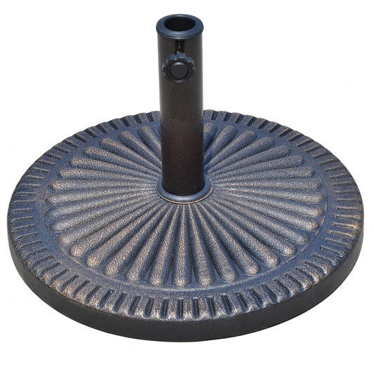 Outsunny 19.3" Umbrella Base Stand Garden Standing Patio Outdoor Heavy Duty Round Bronze | Aosom Canada