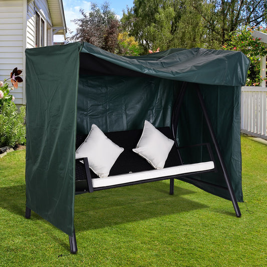 Outsunny Large Patio Swing Chair Cover Outdoor Garden Furniture Protector Wind UV Water Green | Aosom Canada