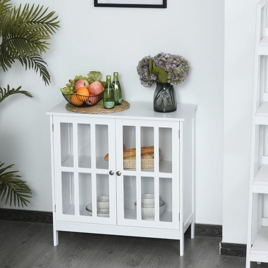 kleankin Multifunctional Bathroom Cabinet Storage Organizer Tower with Door and Shelf White | Aosom Canada