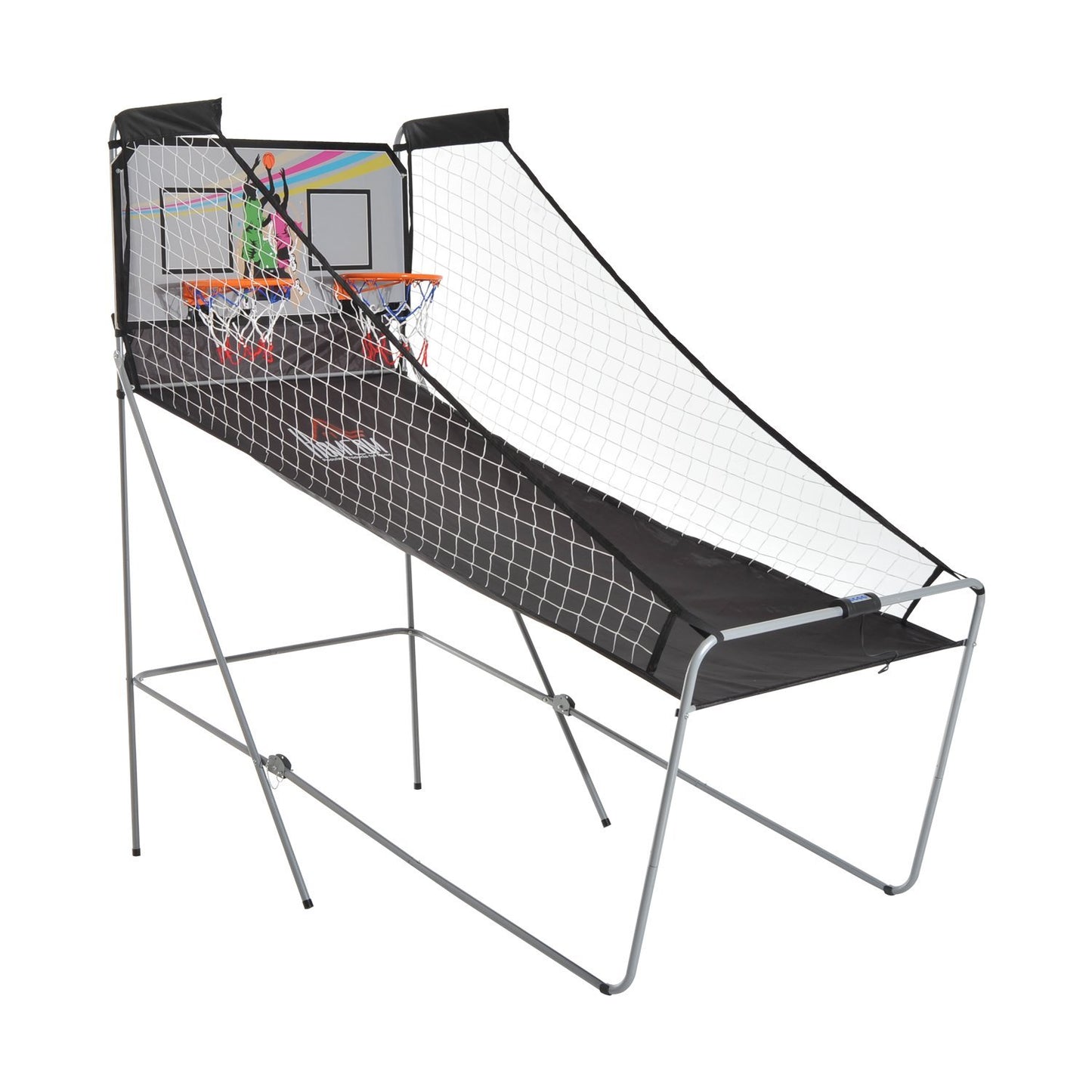 Homcom Double Shot Indoor Basketball Net Arcade Basketball Game Foldable 2 Hoops Electronic | Aosom Canada