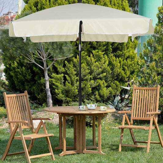 Outsunny 7x4ft Rectangular Aluminum Tilt Patio Umbrella Garden UV Protection Waterproof Canopy Beige | Aosom Canada