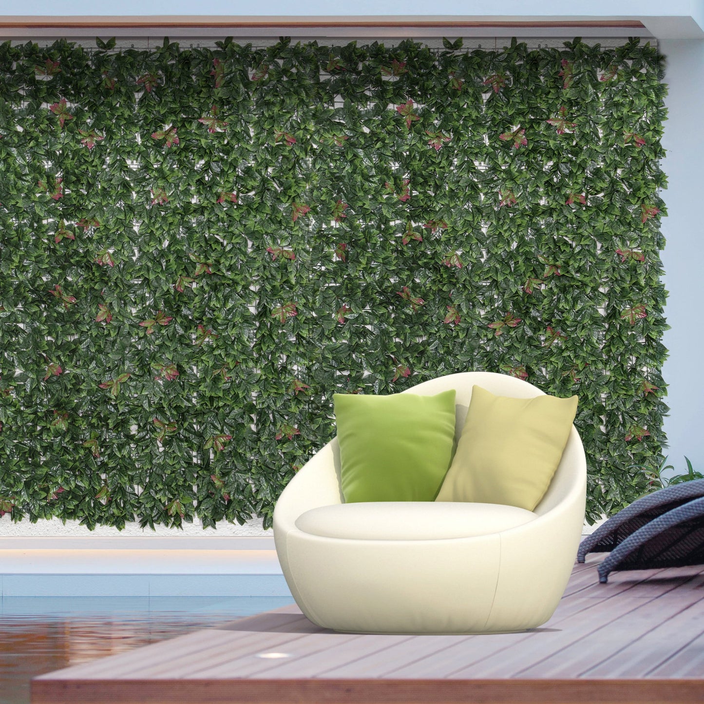 Outsunny 12PCS Artificial Boxwood Wall Panels 20" x 20" Photinia Serrulata Privacy Fence Screen Faux Hedge Greenery Backdrop | Aosom Canada