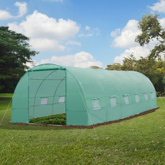 Outsunny 26.2' x10' x 6.7' Large Walk in Tunnel Greenhouse Garden Plant Seed Green House Premium Steel Frame | Aosom Canada