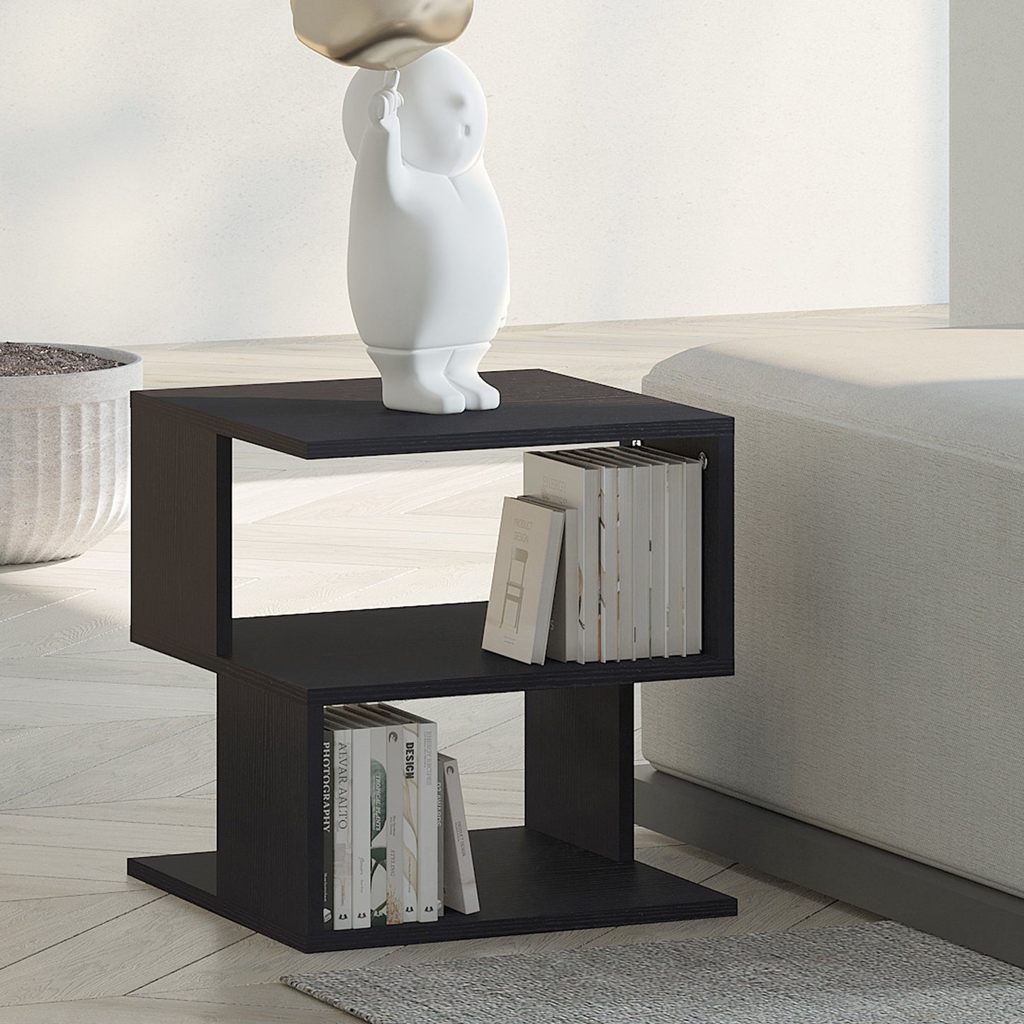 Side Table Accent Tables Black 15.75"L x 15.75"W x 17"H Particle board HOMCOM | Aosom Canada