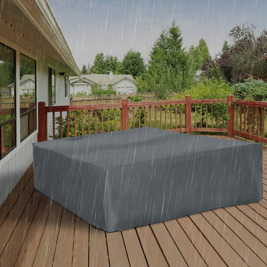 Outsunny Oxford Patio Garden Furniture Dining Table Chair Set Cover, Waterproof & Anti-UV, 108"x80"x35"H, Charcoal Grey | Aosom Canada