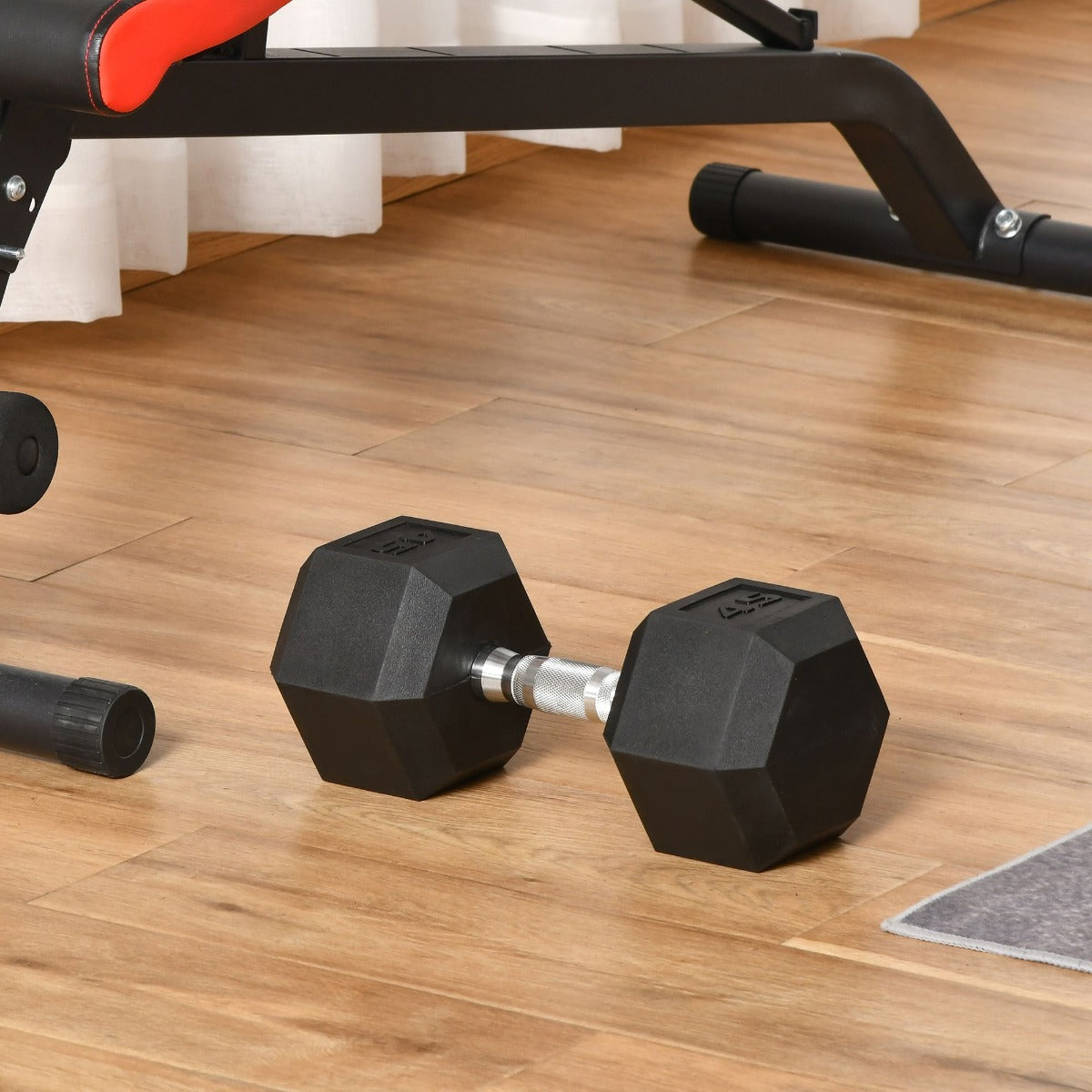 Soozier 45lbs Rubber Dumbbells Weight Dumbbell Hand Weight Barbell for Body Fitness Training for Home Office Gym, Black | Aosom Canada