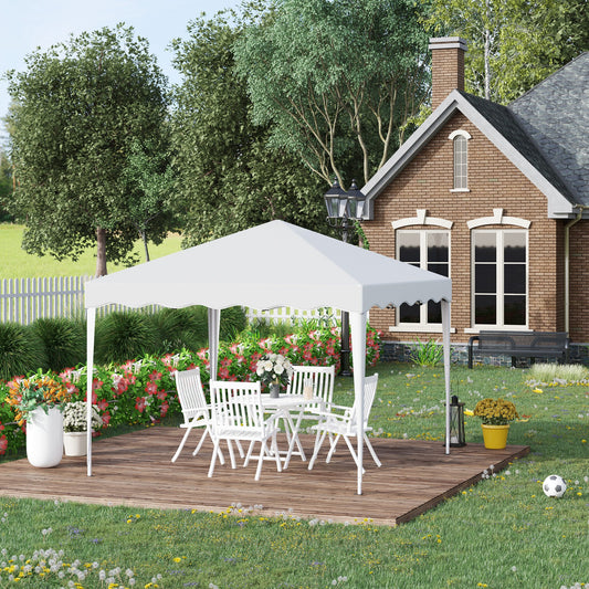 Outsunny 10' x 10' Pop Up Canopy Tent, Instant Shelter with Carry Bag, Adjustable Height, Garden Outdoor Party Tent, White | Aosom Canada