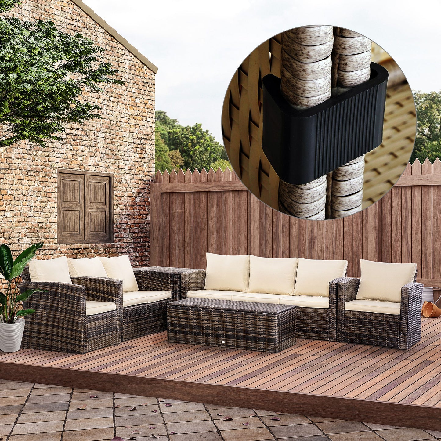 Outsunny Set of 10 Fasteners Clip Outdoor Furniture Connectors Rattan Wicker Sofa Connectors | Aosom Canada