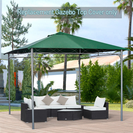 Outsunny 10' x 10' Square Gazebo Canopy Replacement UV Protected Top Cover Sun Shade Green | Aosom Canada