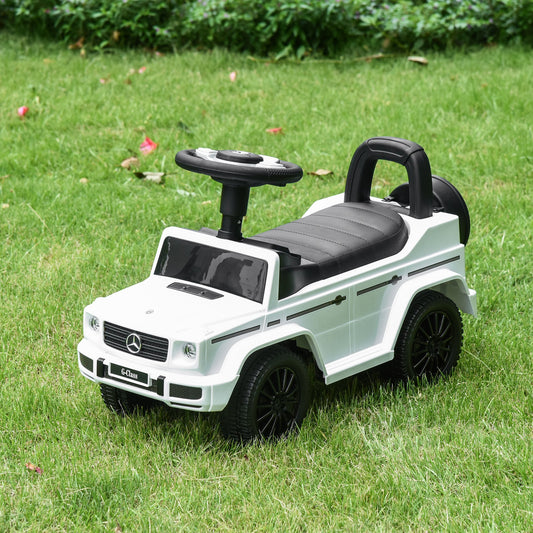 Aosom Compatible Baby Toddler Push Car Foot-to-Floor Ride-On Mercedes-Benz G350 Licensed w/ Wheel Anti-overturning System White | Aosom Canada