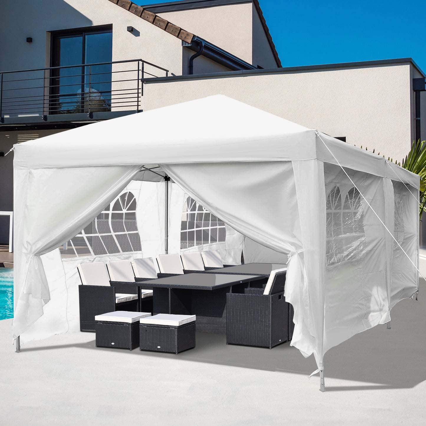 Outsunny 10x20FT Pop Up Tent Outdoor Easy Folding Gazebo Party  Tent Canopy Garden Shade Shelter White | Aosom Canada