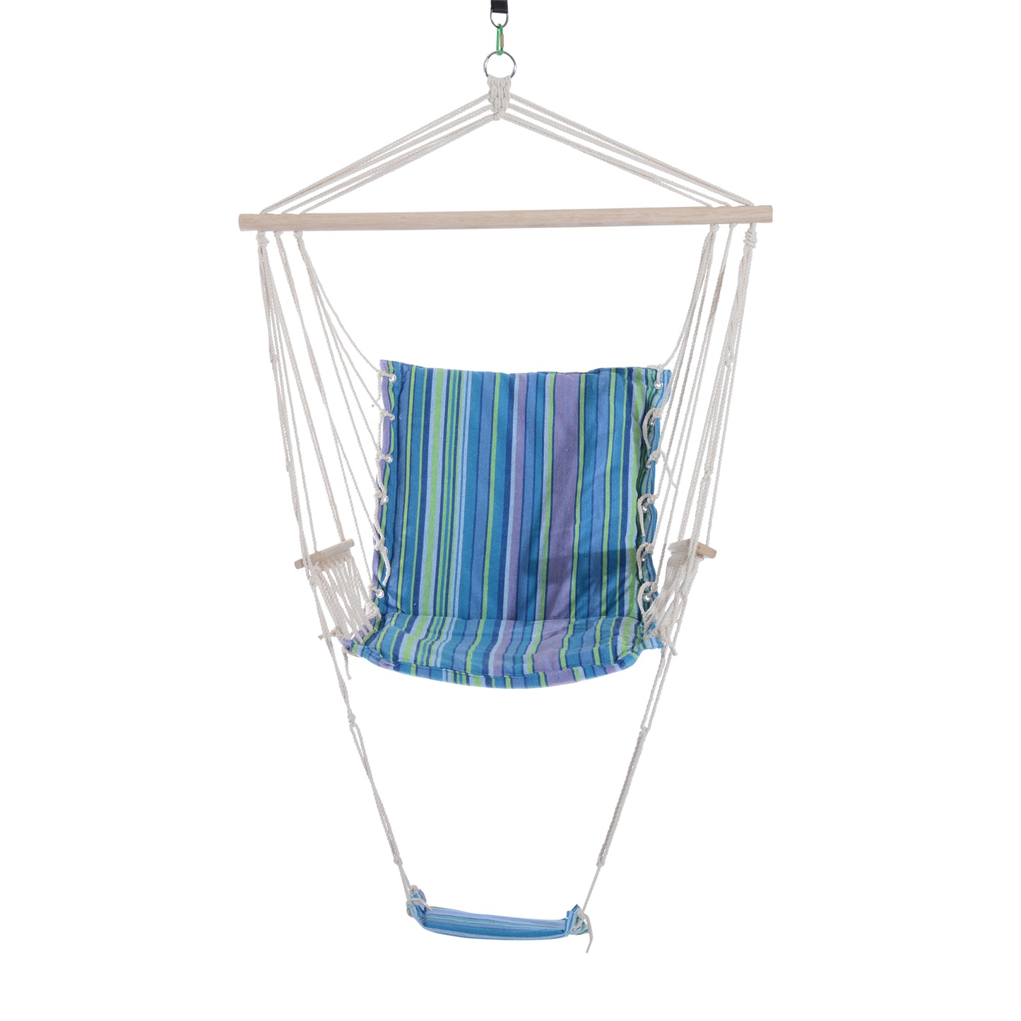 Hammock Chair Outdoor Living Grey 22.4"W x 18.7"D Cotton & Hardwood Outsunny | Aosom Canada