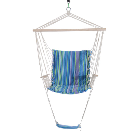 Hammock Chair Outdoor Living Grey 22.4"W x 18.7"D Cotton & Hardwood Outsunny | Aosom Canada