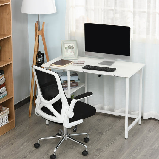 HOMCOM Computer Writing Desk Drafting Table with Adjustable Tiltable Tabletop  Multi-Function Home Office Desk with Storage Shelves | Aosom Canada