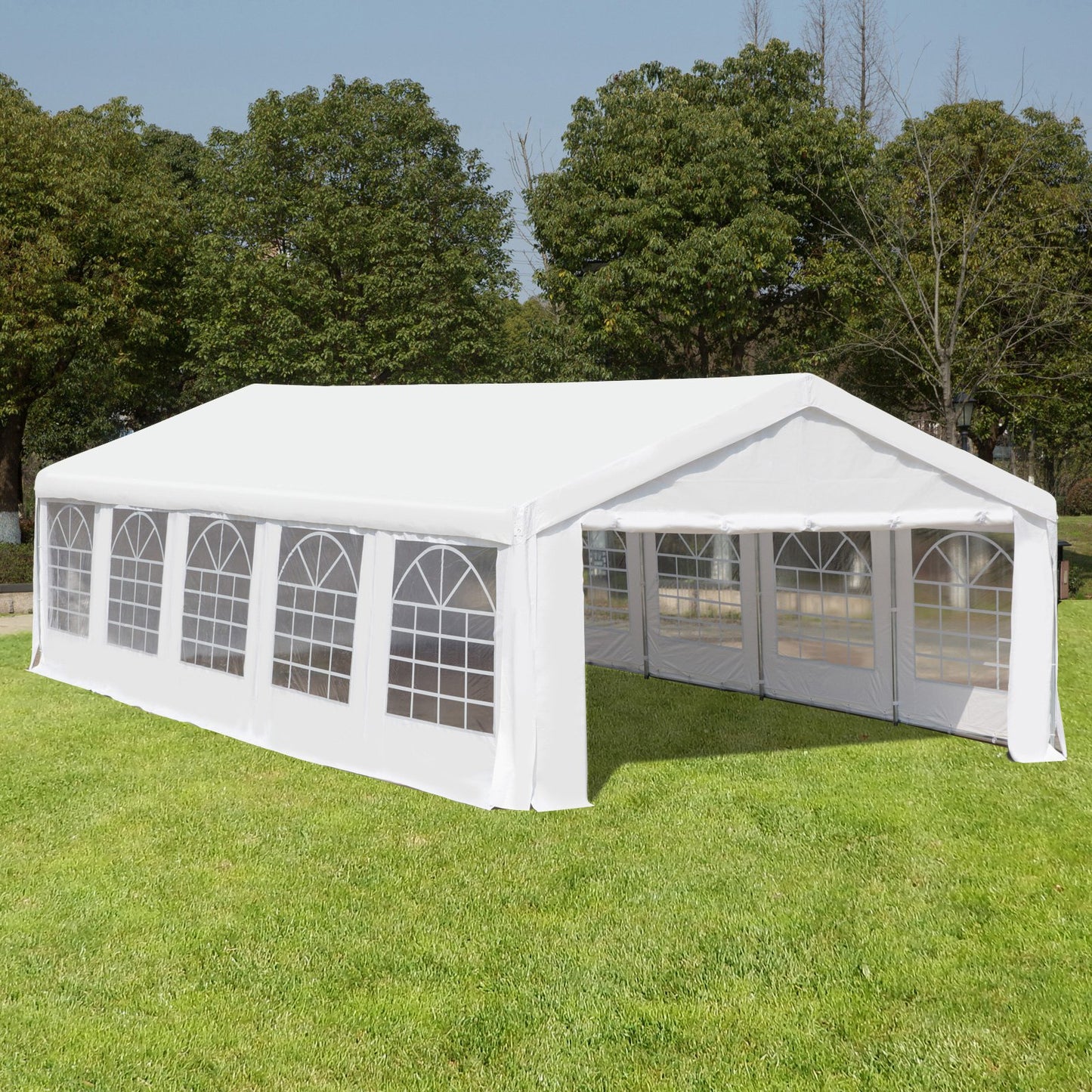 Outsunny HEAVY DUTY 32x16FT Large Carport Canopy  Event Party Tent Gazebo White | Aosom Canada