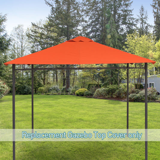 Outsunny 10' x 10' Square Gazebo Canopy Replacement UV Protected Top Cover Sun Shade Orange | Aosom Canada