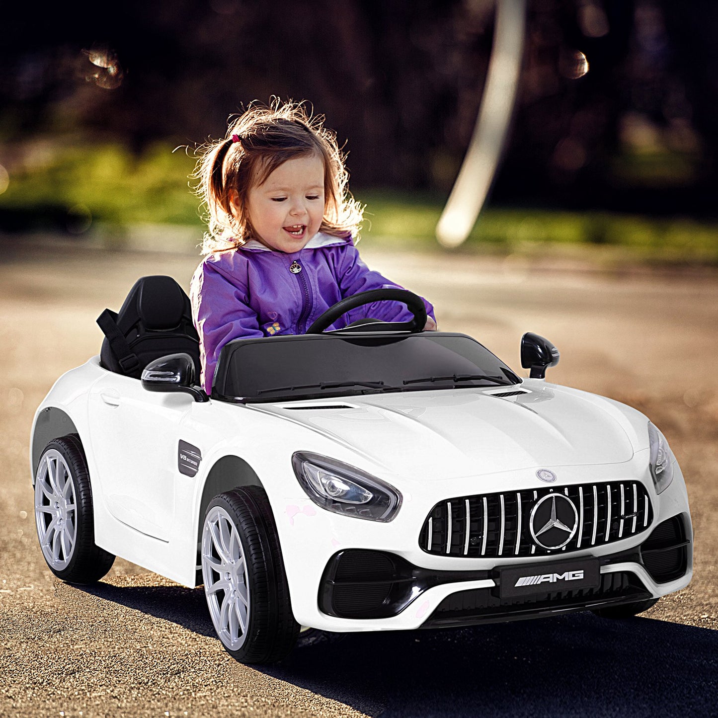 Aosom Licensed Kids Ride-On Car 12V with Remote Control, Suspension Wheel, Adjustable Speed, White | Aosom Canada