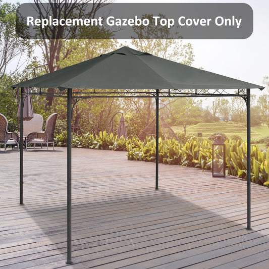 Outsunny 10' x 10' Square Gazebo Canopy Replacement UV Protected Top Cover Sun Shade Grey | Aosom Canada