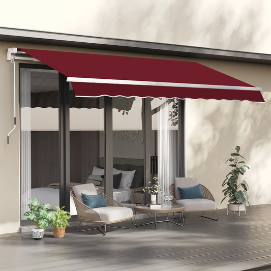 Outsunny 12' x 10' Retractable Awning Fabric Replacement Outdoor Sunshade Canopy Awning Cover, UV Protection, Wine Red | Aosom Canada