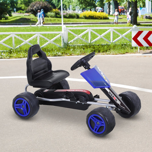 Aosom Kids Pedal Go Cart For Toddlers Durable Pedal Go Kart Children Cars Racing Style Ride On Car Outdoor Racer Blue | Aosom Canada