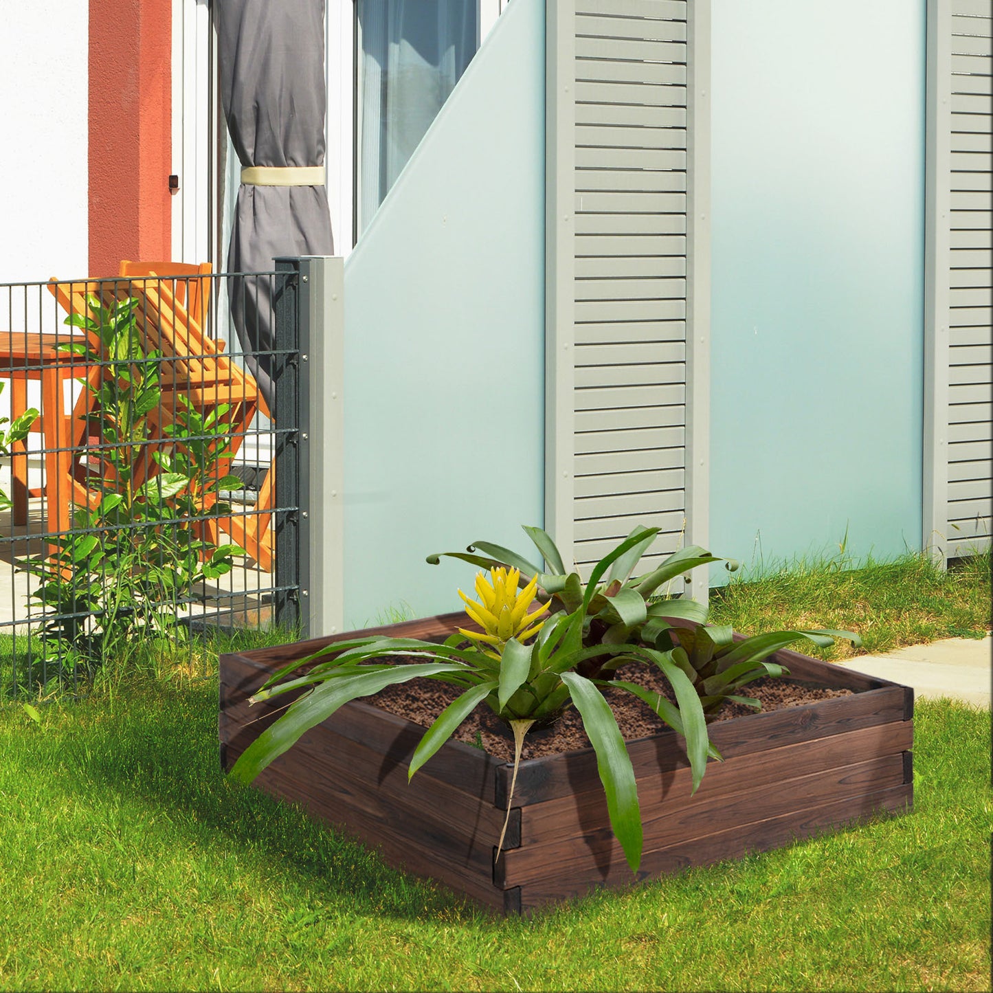 Outsunny Garden Raised Bed Wooden Planter Box Outdoor Grow Containers For Outdoor Patio Plant Flower Vegetable | Aosom Canada