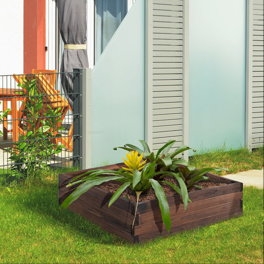 Outsunny Garden Raised Bed Wooden Planter Box Outdoor Grow Containers For Outdoor Patio Plant Flower Vegetable | Aosom Canada