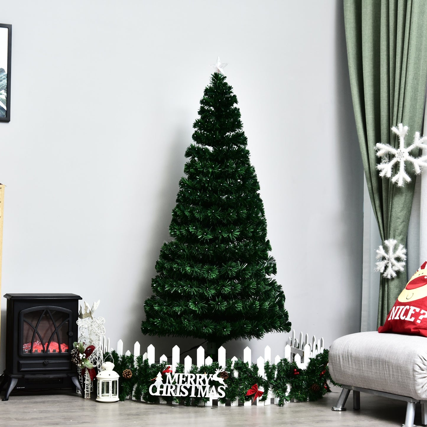 HOMCOM 6FT LED Christmas Tree Artificial Holiday Décor w/Stand Green | Aosom Canada