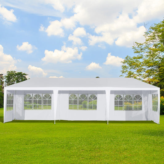 Outsunny 10x30ft Portable Gazebo Party Tent Outdoor Event Shelter Garden Sunshade 5 Removable Walls | Aosom Canada
