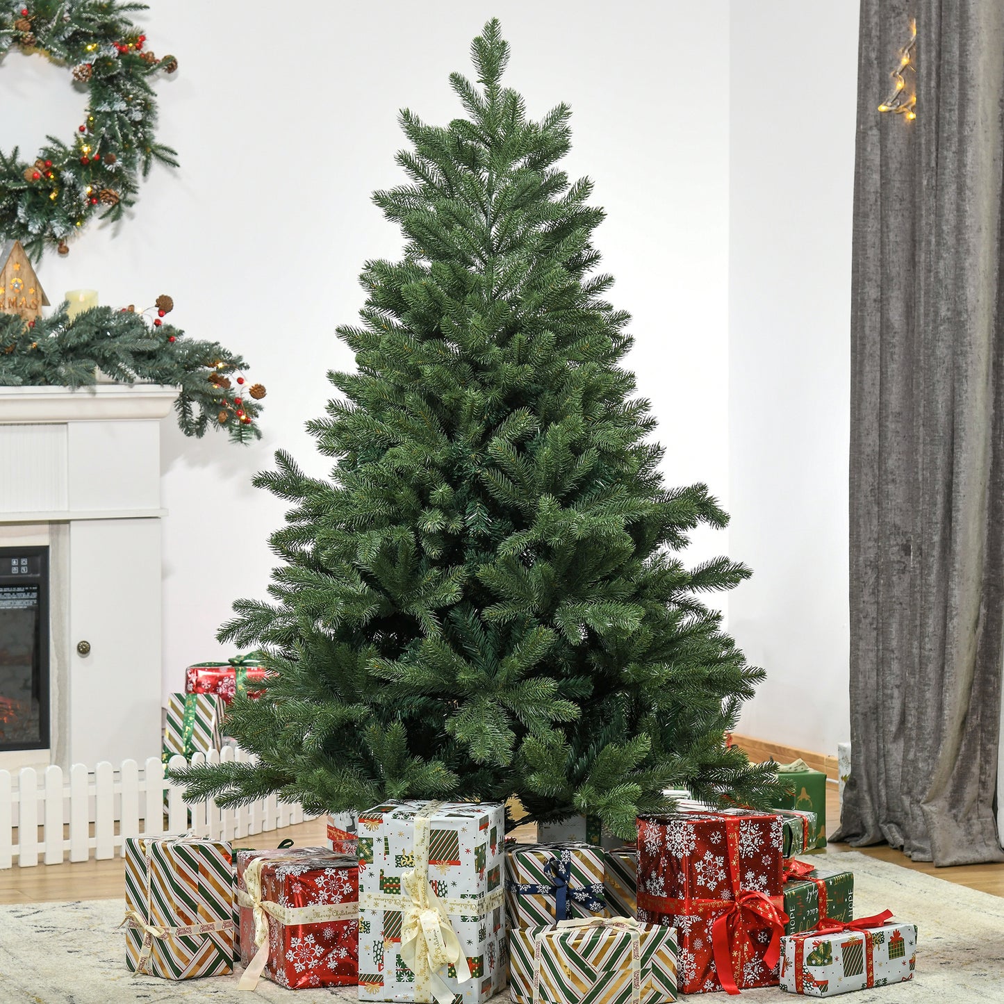 HOMCOM 5FT Artificial Christmas Tree Holiday Home Xmas Decoration Automatic Open, Green | Aosom Canada