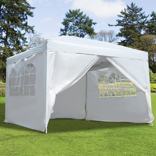 Outsunny 10'x10' Outdoor Pop Up Party Tent  Gazebo Canopy with Carrying Bag (White) | Aosom Canada